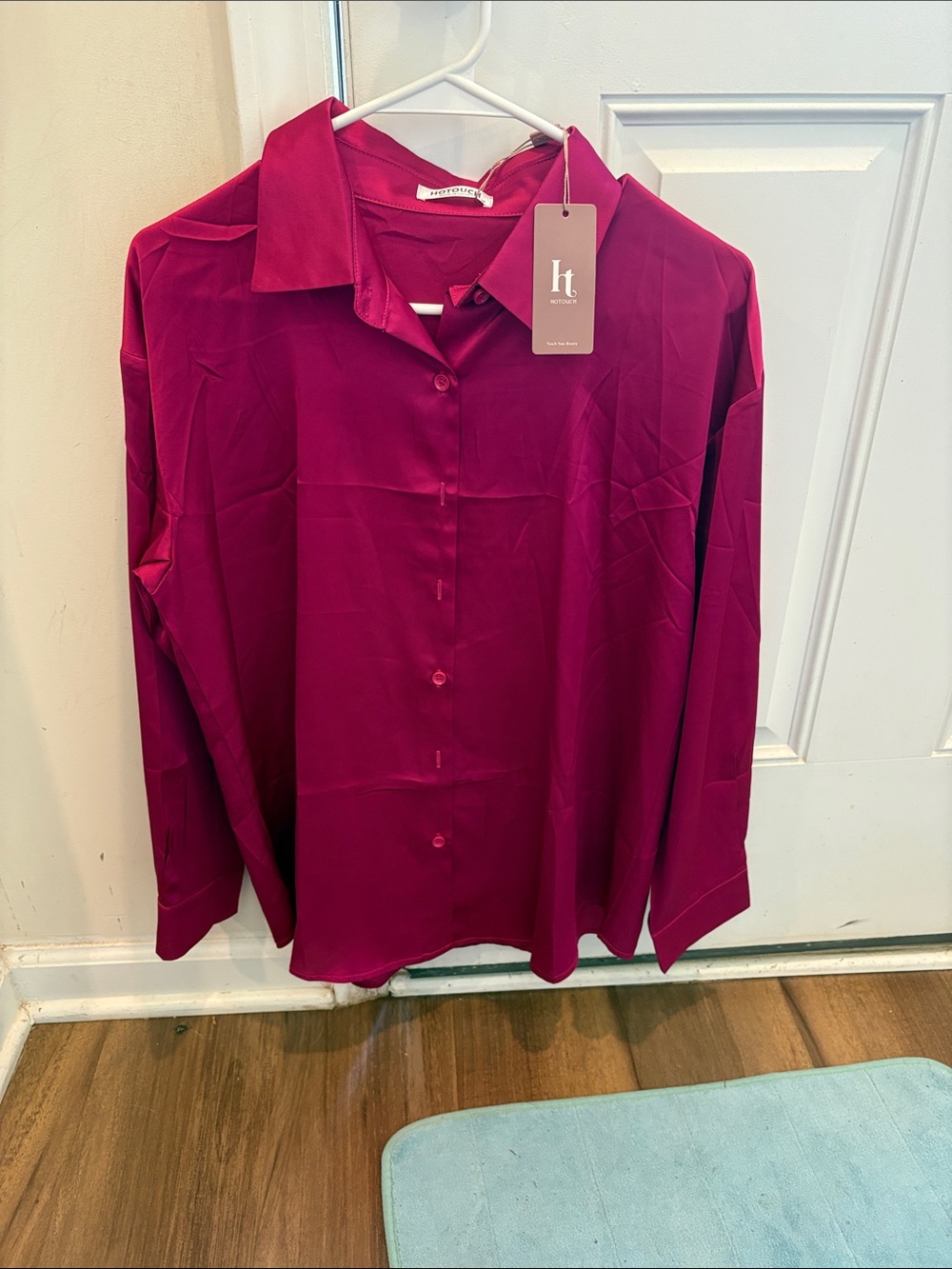 ht Studio Women's Fuchsia Button-Up Shirt